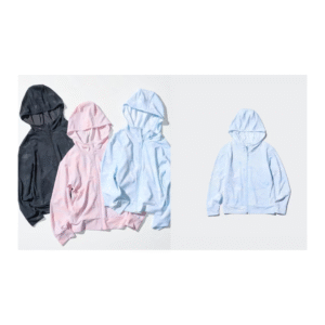 AIRism Áo Hoodie Chống Tia UV Kéo Khóa